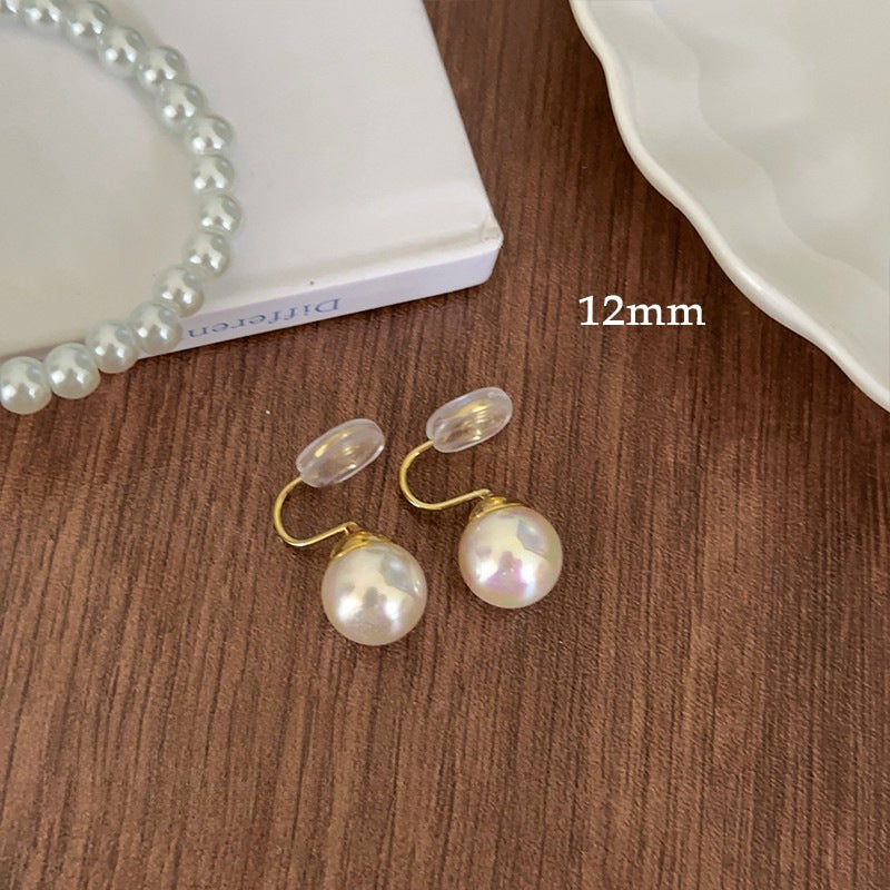 Shell Pearls Mosquito Coil Ear Clip Sier Pearl Stud Earrings