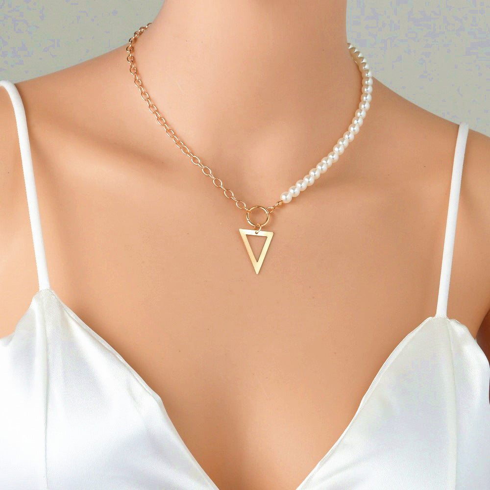 Women's Style Fresh Triangle Pendant Fashion Imitation Necklaces