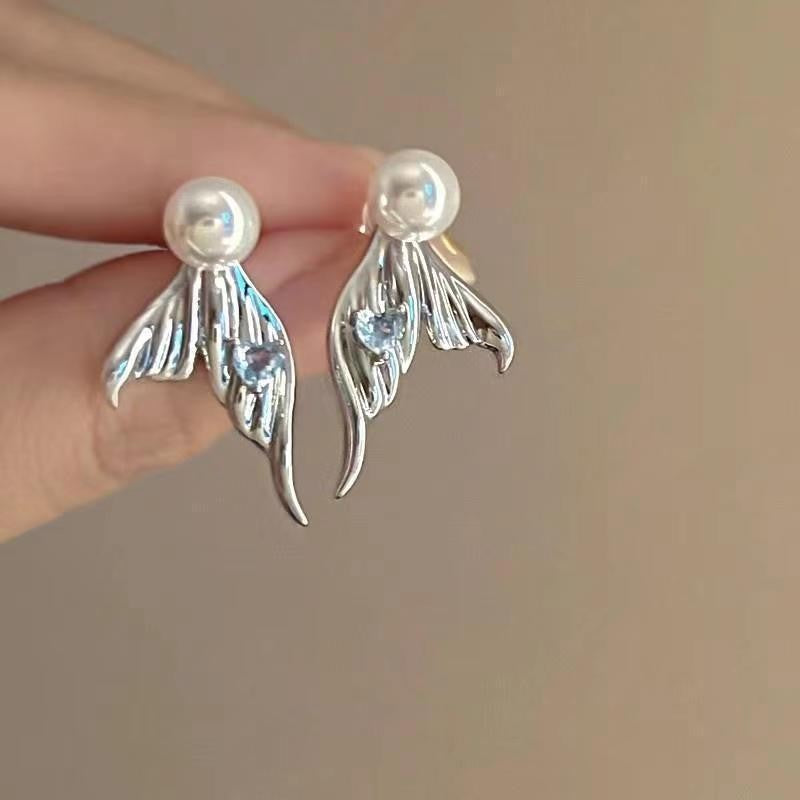 Women's Summer Super Match Mori Style Colorful Crystals Butterfly Long For Stud Earrings