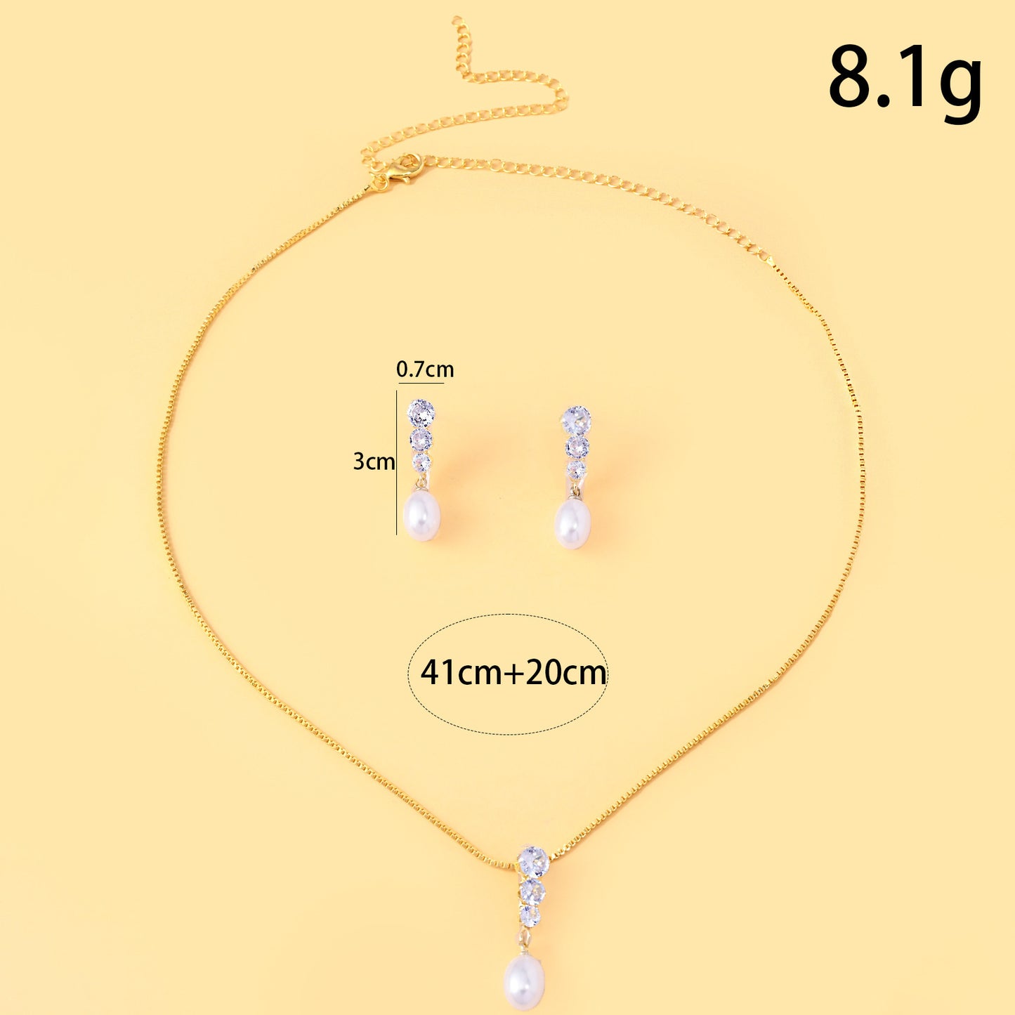 Water Drop Pearl Alloy Thin Chain Elegant Rings