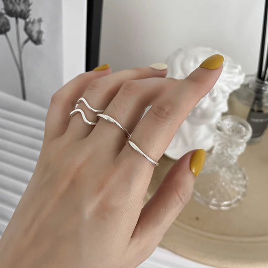 Simple Female Cold Style Fashion Twin High Sense Switchable Rings