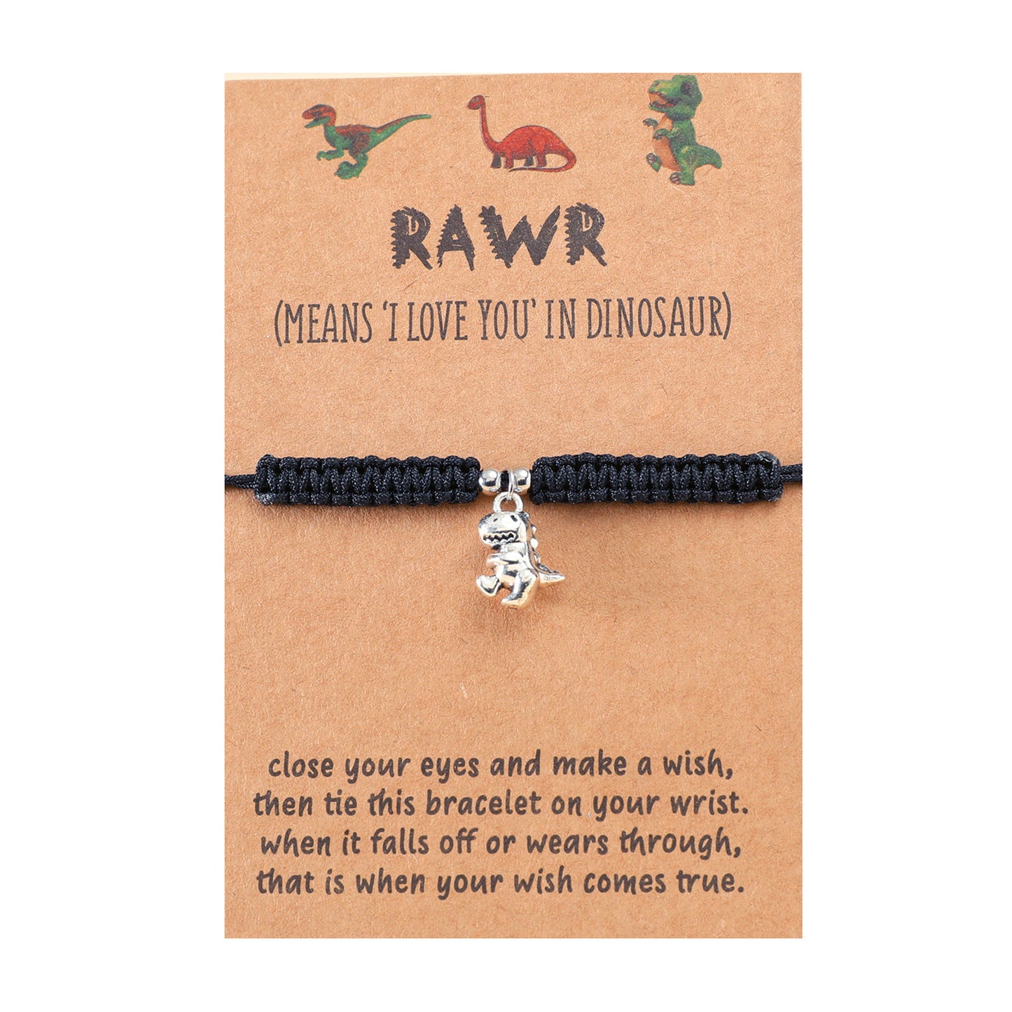 Personality Little Dinosaur Knot Woven Card Bracelets