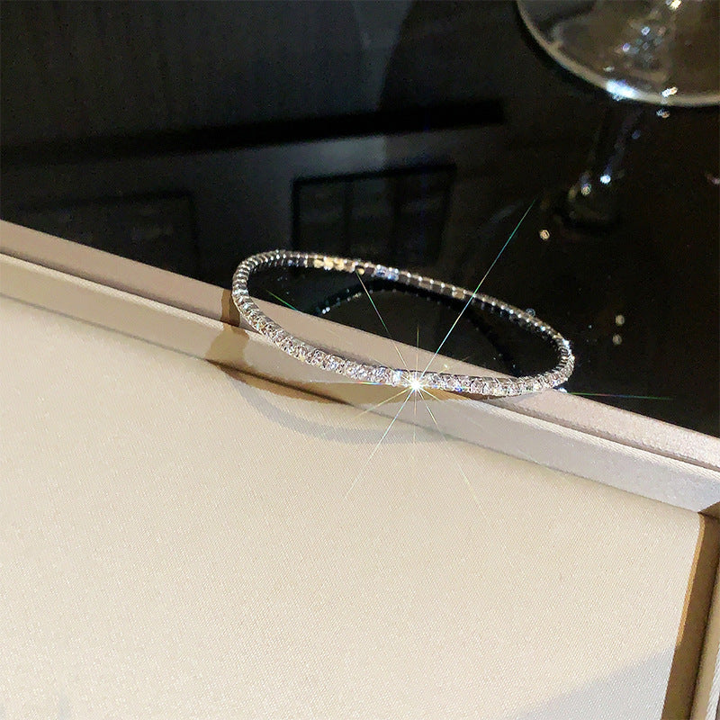 Rhinestone Zircon Elastic Laminated Adjustable Female Bracelets