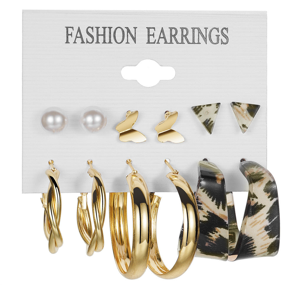 Alloy Ear Square Geometric Set Vintage Earrings