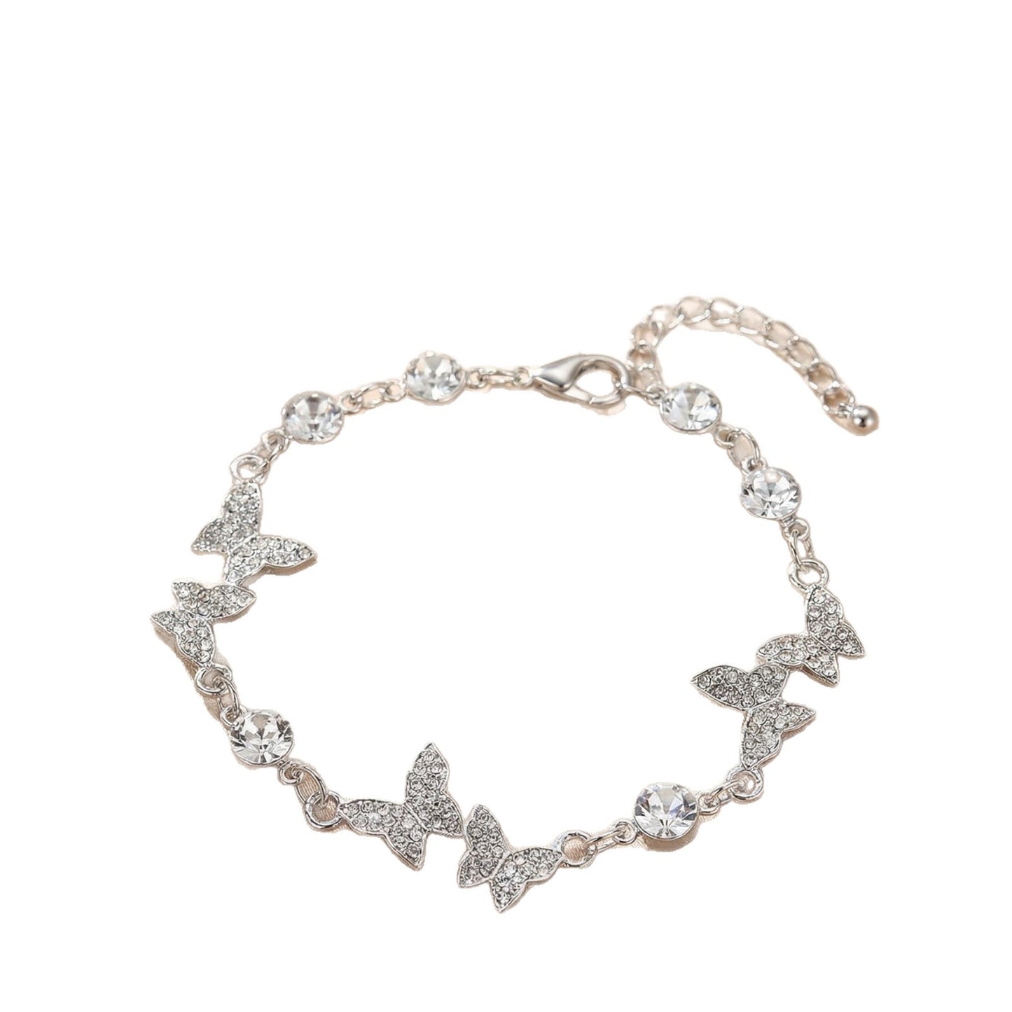 Zircon Butterfly Female Korean Simple Temperamental Adjustable Bracelet
