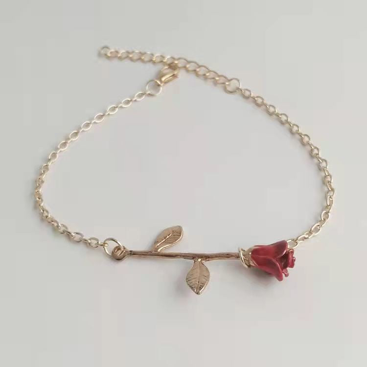 Cute Little Prince Rose Series Hand Painting Light Luxury Jewelry Set