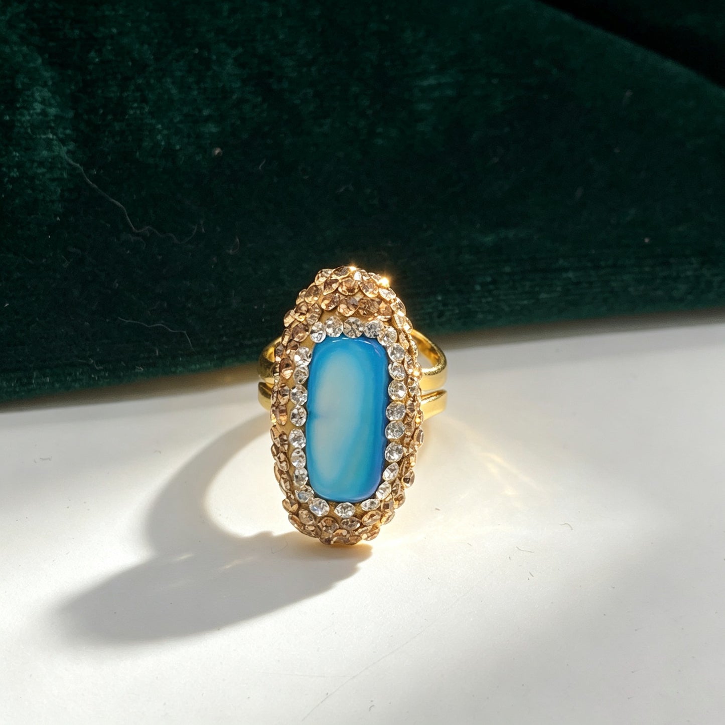 Color Shell Long Light Luxury Minority Adjustable Rings