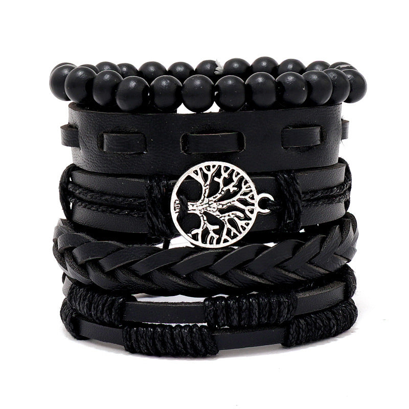 Men's Leather Hand-woven Hip Hop Punk Suit Bracelets