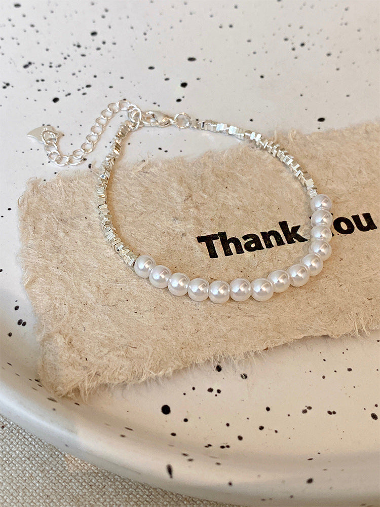 Sier Light Luxury Minority Temperament Wild Simple Personality Girlfriends High-grade Jewelry Set