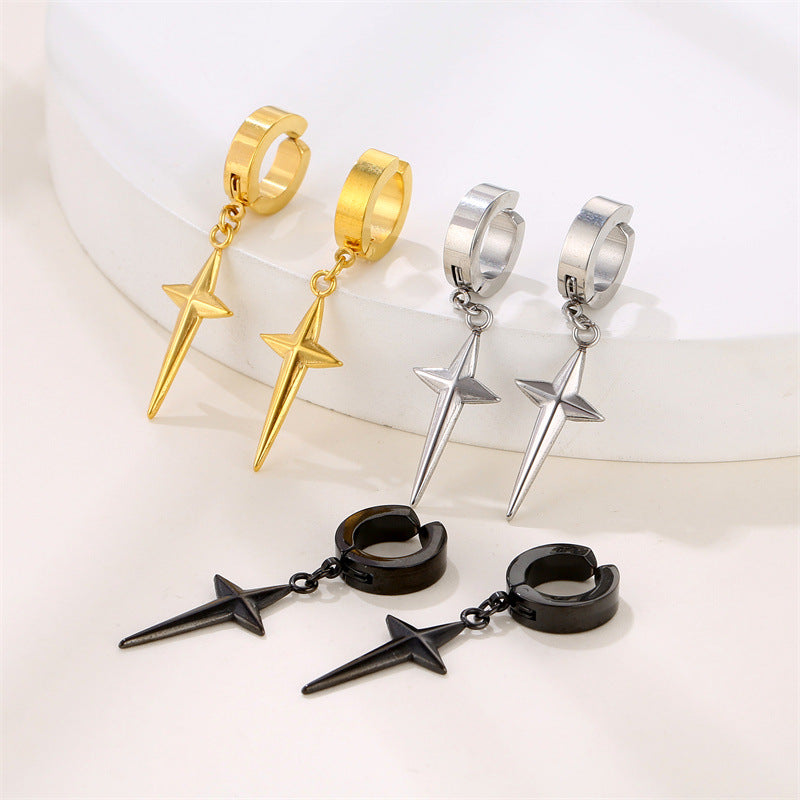 Cross High Sense Circle Personality Small Ear Clip