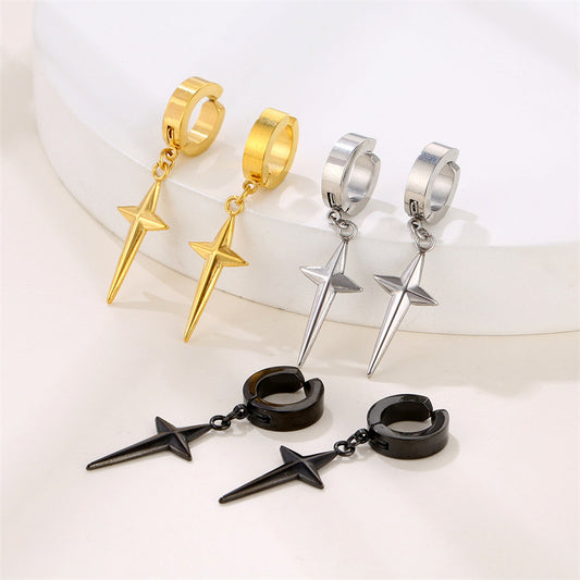 Cross High Sense Circle Personality Small Ear Clip