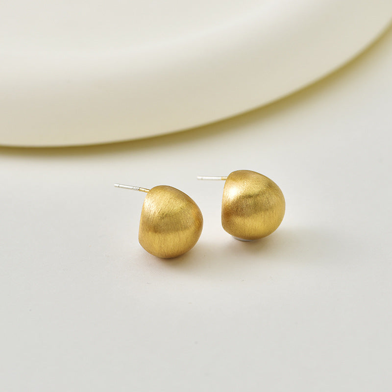 Women's Good Texture Fashion Style Frosted Brushed Simple High Sense Painless Earrings