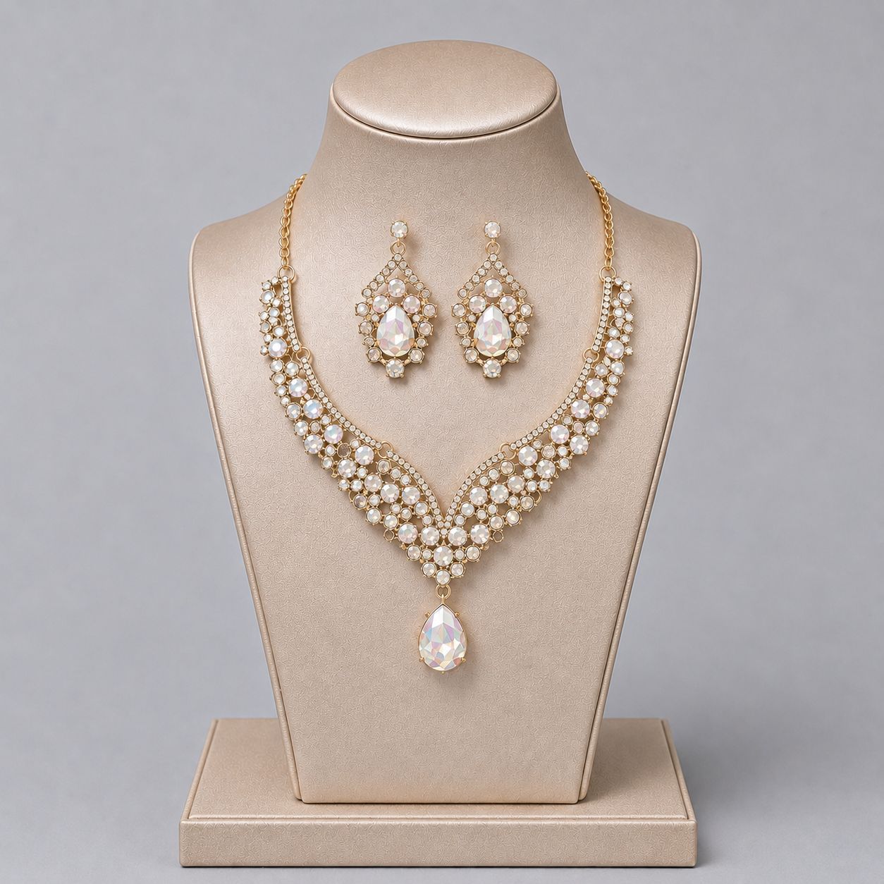 Alloy Rhinestone Light Luxury Dinner Dress Jewelry Set