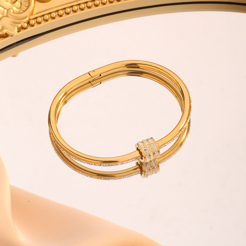 Women's Waist Titanium Steel Rose Gold Simple Bracelet
