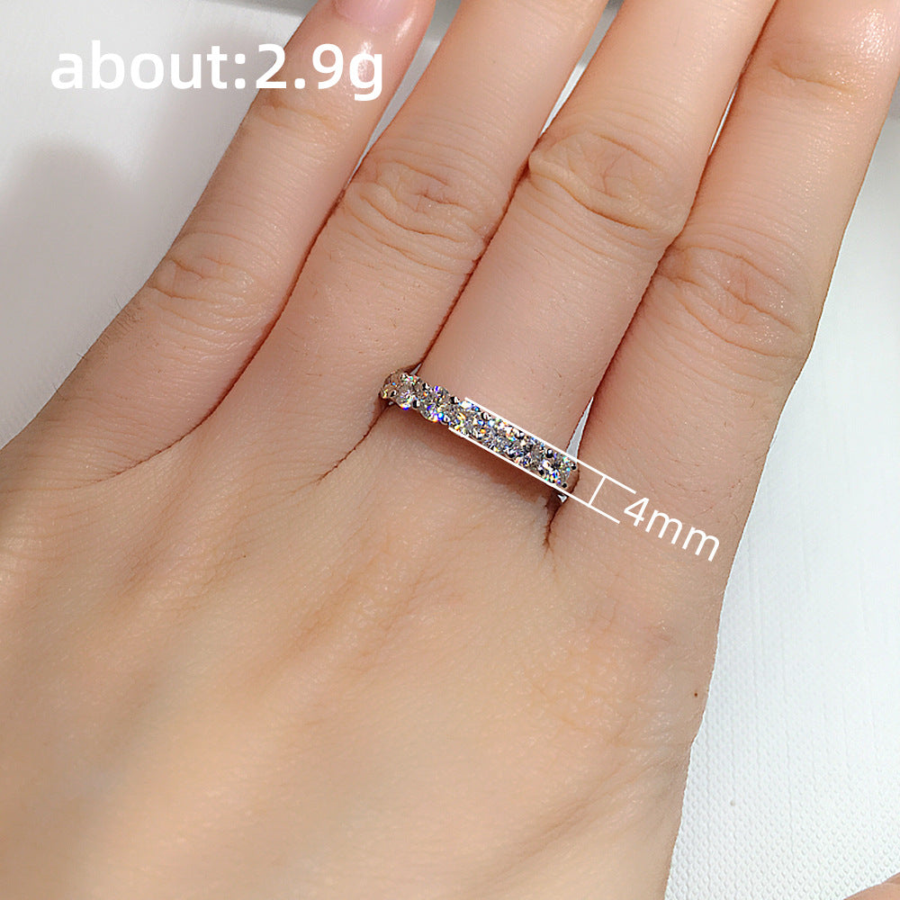 Women's Simple Single Row Round Zirconium Stackable Rings