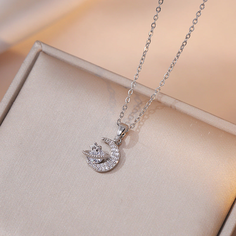 Star Moon Zircon Geometric Special Interest Necklaces