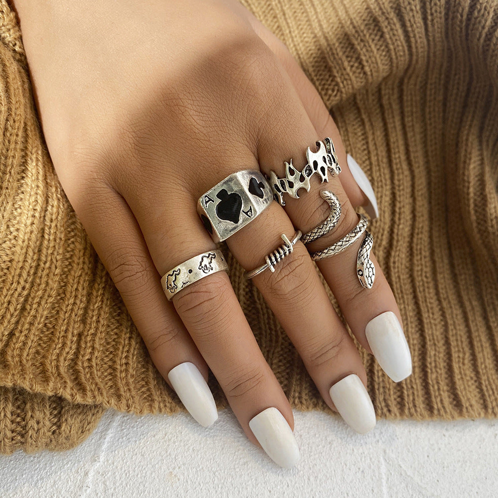 Exaggerated Personalized Skull Starfish Knuckle Owl Rings