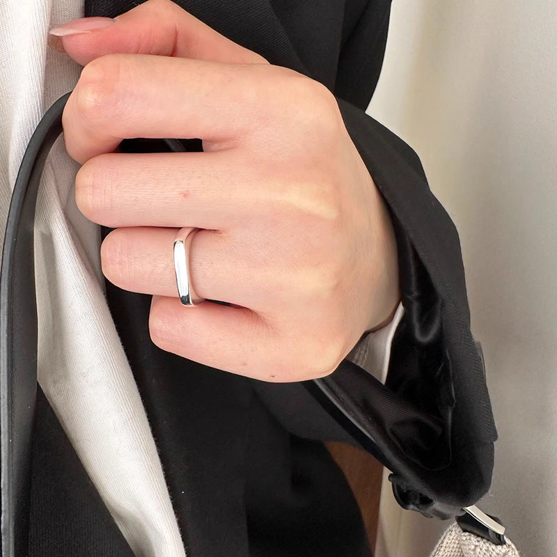 Women's Geometric Simple Glossy Minimalist Fashion Temperamental Switchable Index Rings