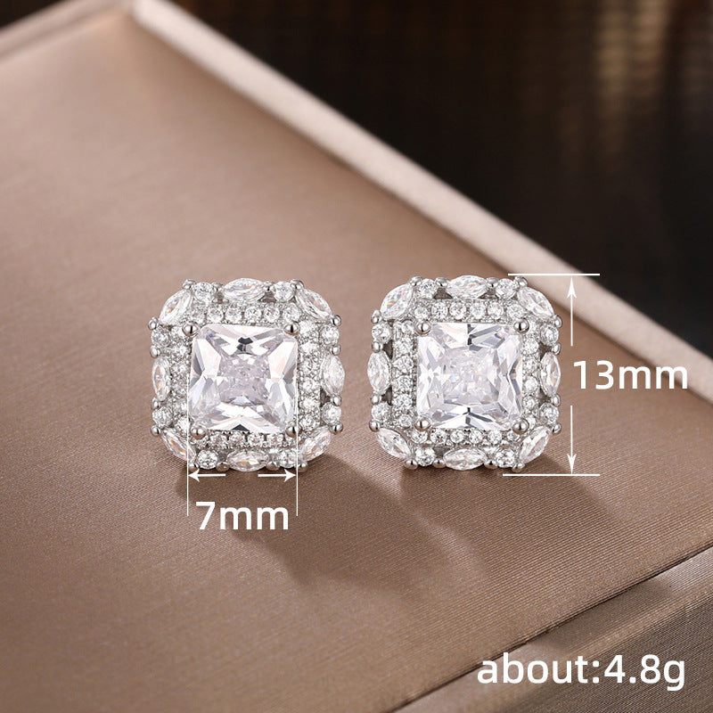 Women's Shi Simple Luxury Temperament Super Shiny Princess Earrings