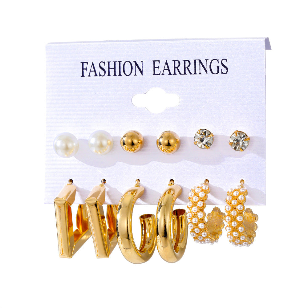 Alloy Ear Square Geometric Set Vintage Earrings