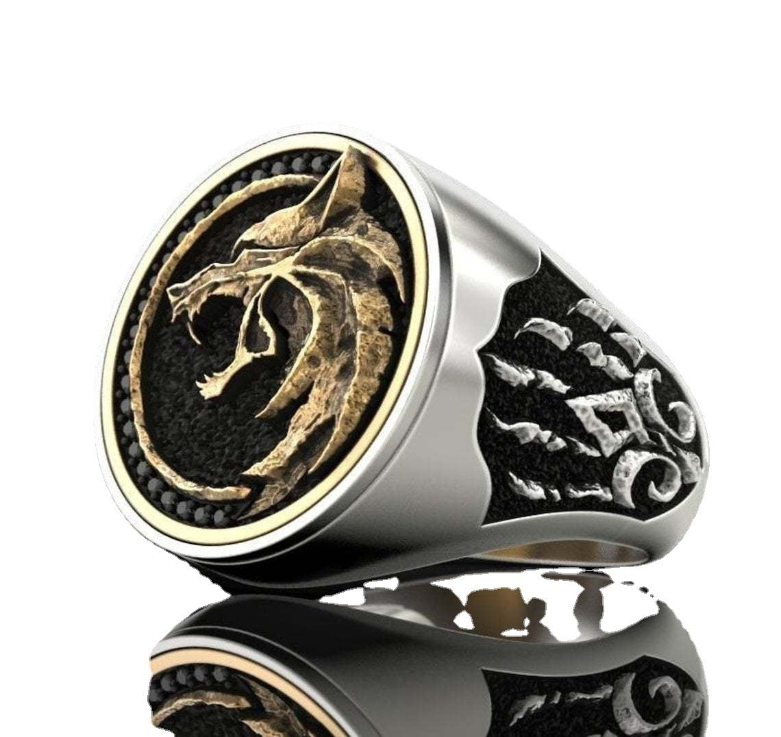 Men's Wizard Hunter Jack Wolfskin Viking Warrior Rings