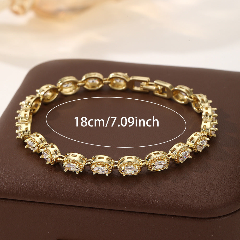 Rainbow Zircon Gold-plated Full Diamond Light Luxury Niche Design Bracelets