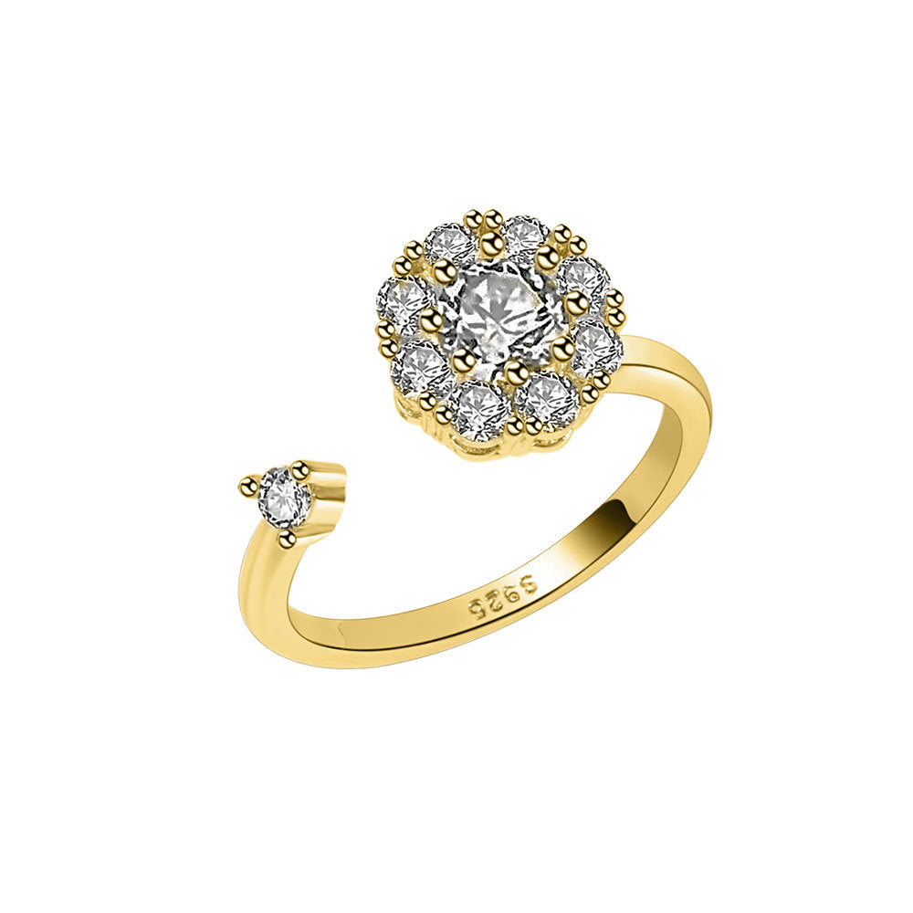 Round Spinning Female Anxiety Relief Opening Ring