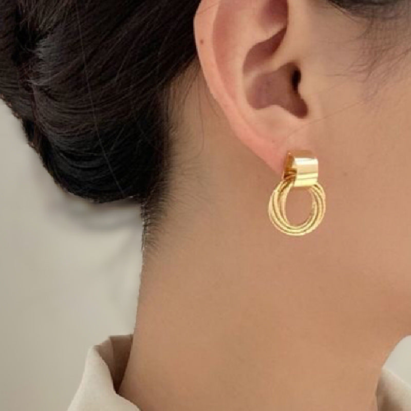 No Piercing Simple Thin Face Frosty Style Retro Geometric Earrings