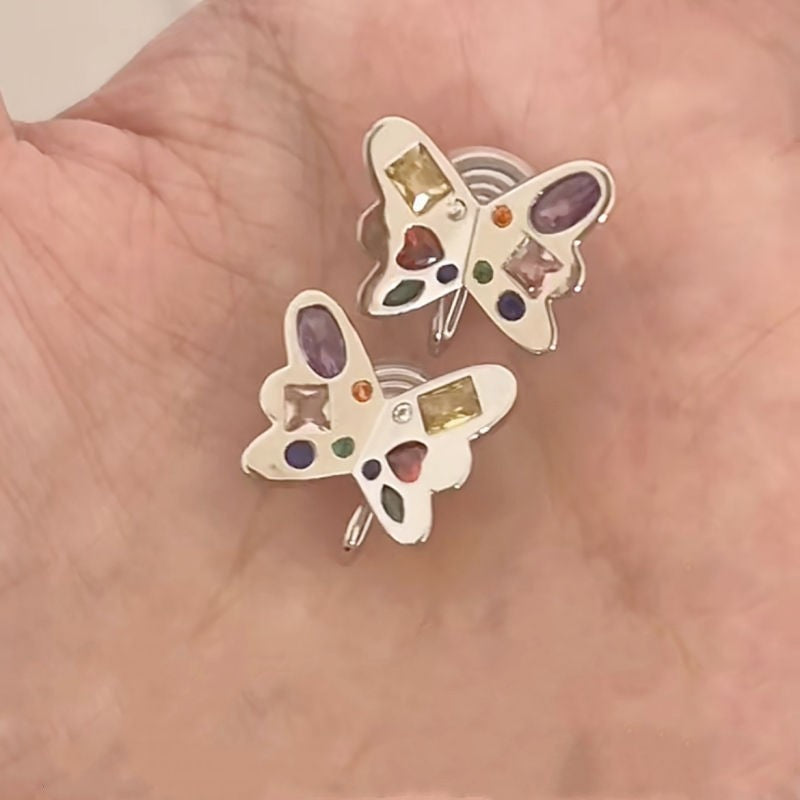 Butterfly Zircon Female Retro Minority Design High Ear Clip