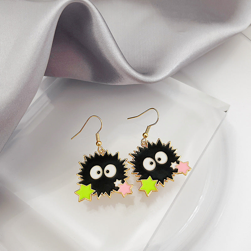 Sea Urchin Ghost Creative Drop Oil Earrings