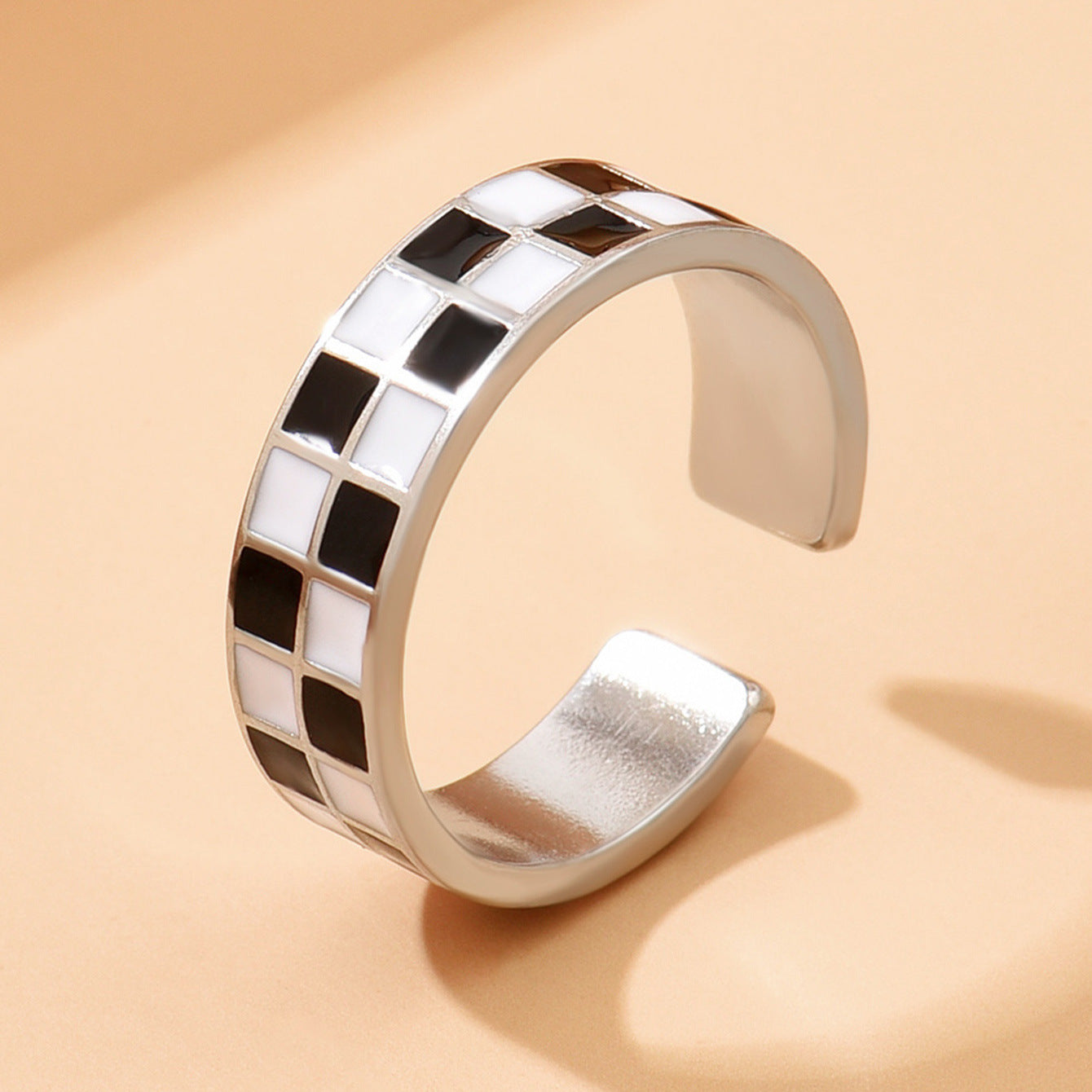 Female Simple Cold Style Titanium Steel High-grade Enamel Index Finger Ring
