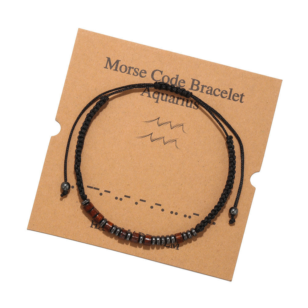 Creative Black Iron Stone Wood Piece Bracelets