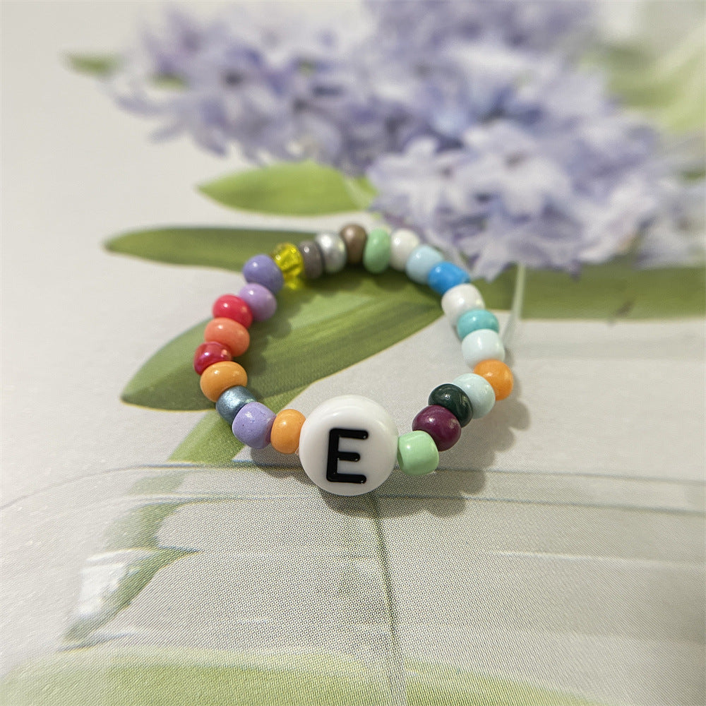Bead Flower Colorful Woven Small Index Finger Female Rings