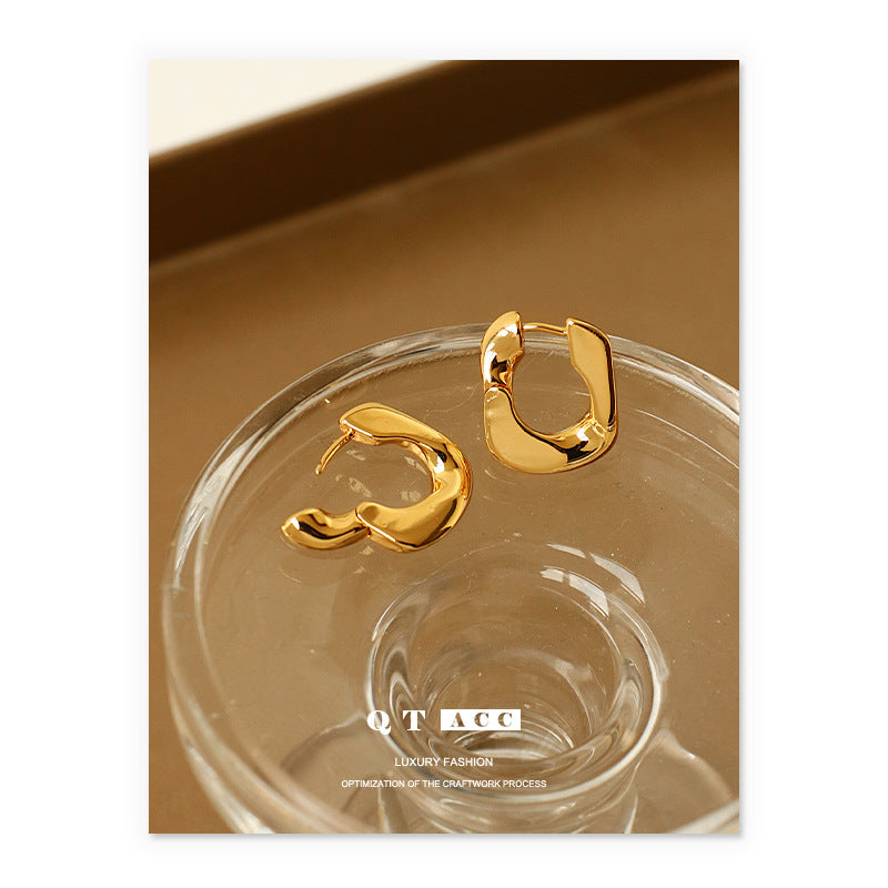 Women's Brass Gold Plated Basic Style Commute Minimalist Ear Buckle