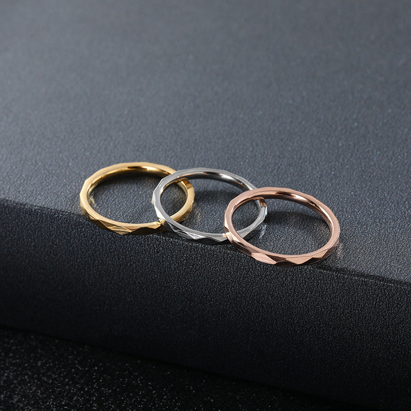 Women's Stainless Steel Geometric Simple Very Fine Rings