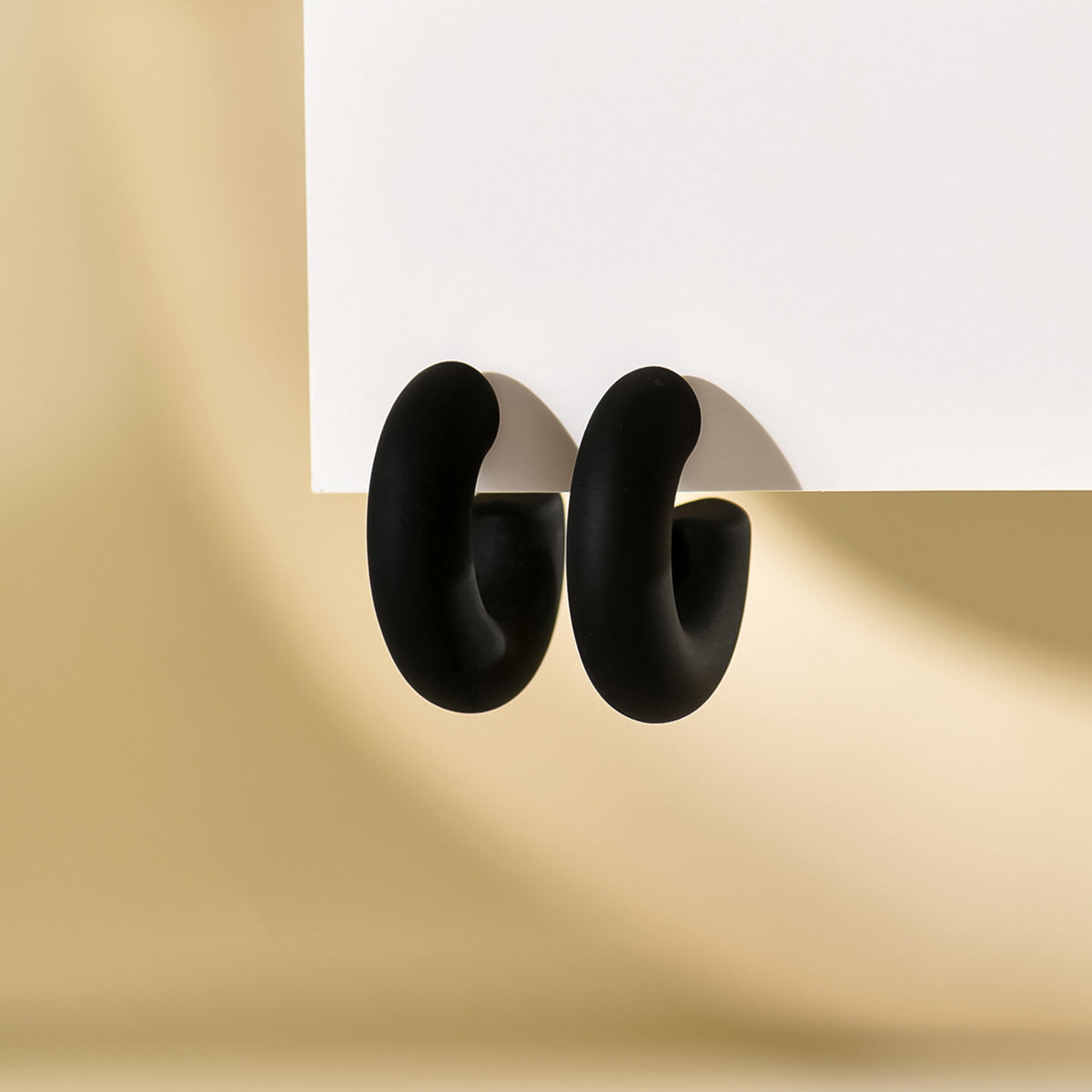 Small Ear Trendy Exquisite Acrylic Candy Color Rubber Effect Paint Rings
