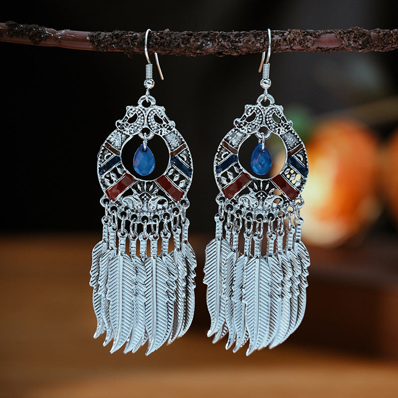 Turquoise Ethnic Style Retro Alloy Yunnan Rings