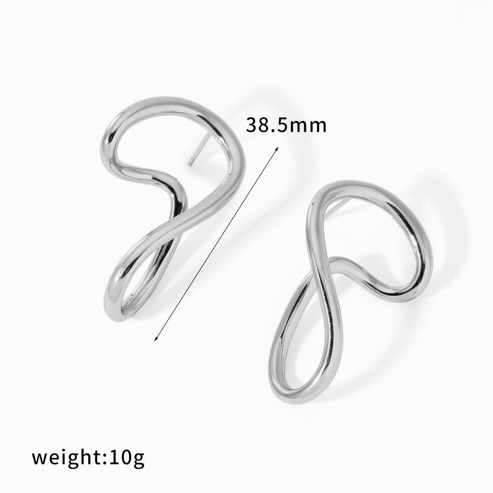 Stainless Steel Female Minority Simple Irregular Earrings