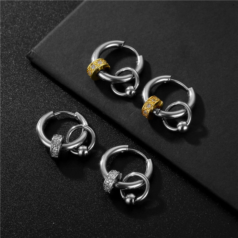 Men's Style Fashion Titanium Steel Summer Temperament Pierced Earrings