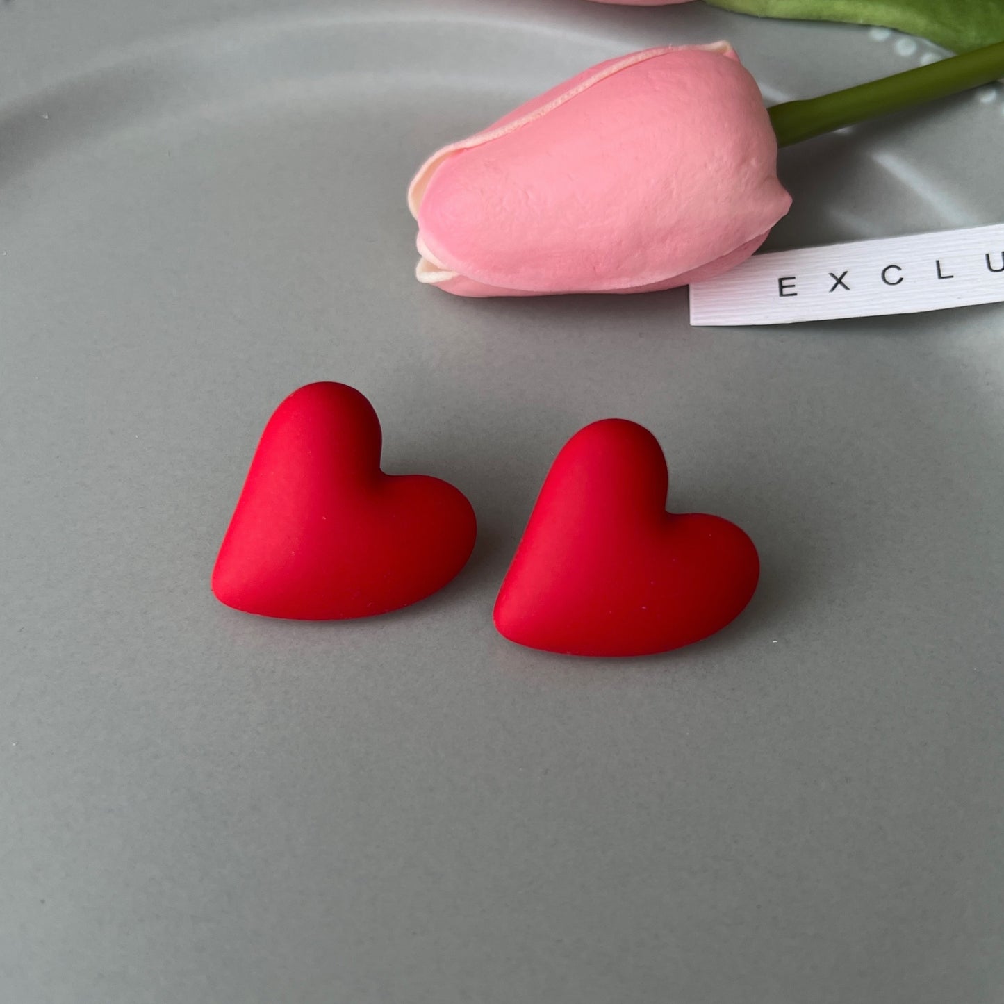 Ear Spray Paint Acrylic White Simple Stud Earrings