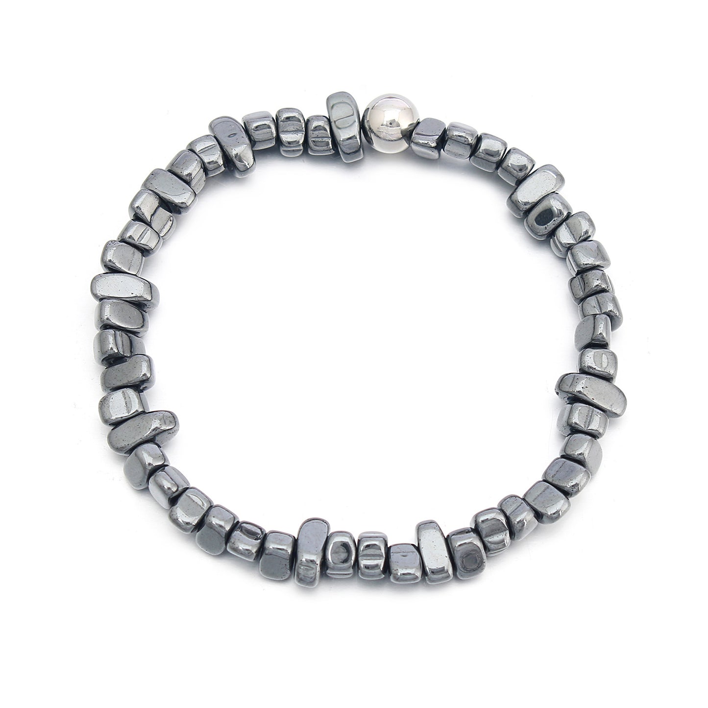 Men's Hand-woven Adjustable Irregular Iron Stone Beaded Bracelets