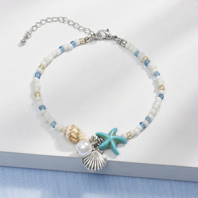 Bohemian Starfish Shell Conch Beads Summer Beach Vacation Bracelet