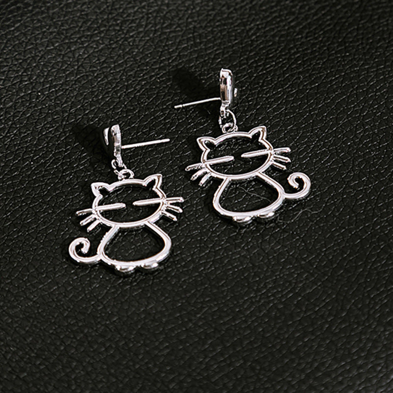 Women's Plating Kitty Eardrops Irregular Animal Simple Earrings