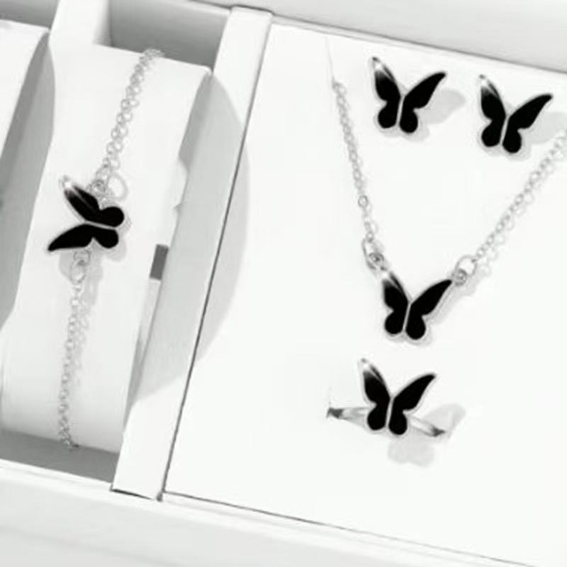 Drip Glazed Exquisite Simple Minority Fashion High-grade Clavicle Chain Elegant Jewelry Set