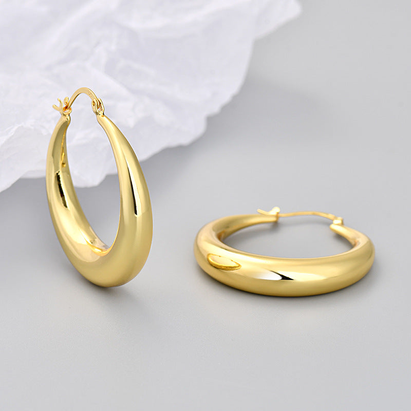 Personality Round Graceful Geometric Large Retro High-grade Earrings