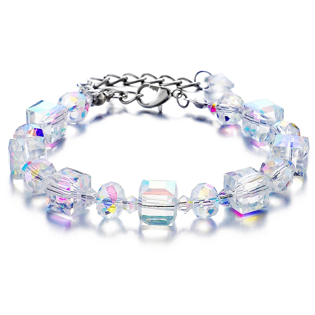 Bracelets naturels en cristal d'opale perlé d'améthyste pour femmes