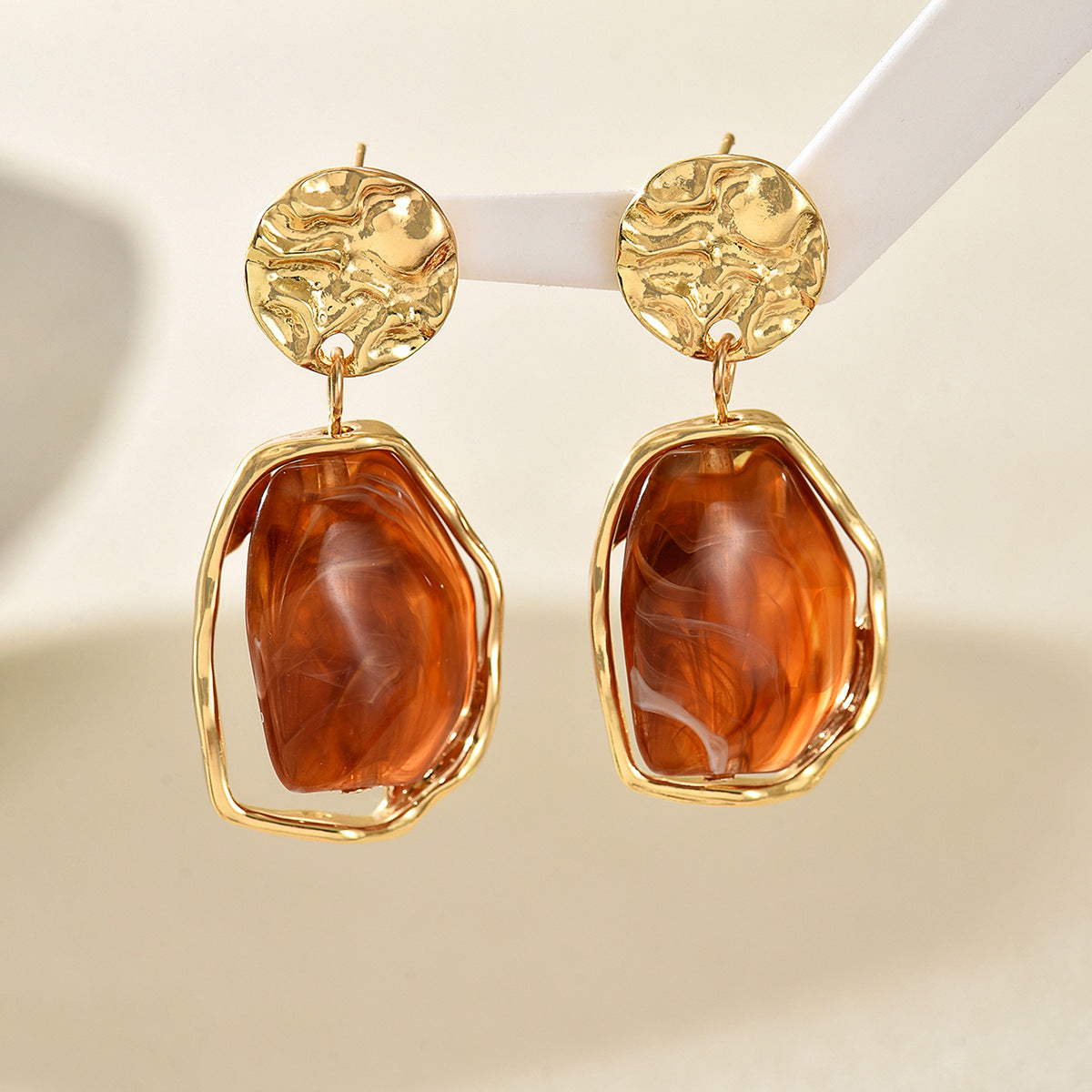 Women's Light Luxury High-grade Inlaid Gem Design Earrings