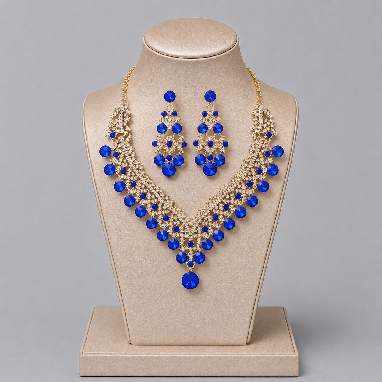 Alloy Rhinestone Light Luxury Dinner Dress Jewelry Set