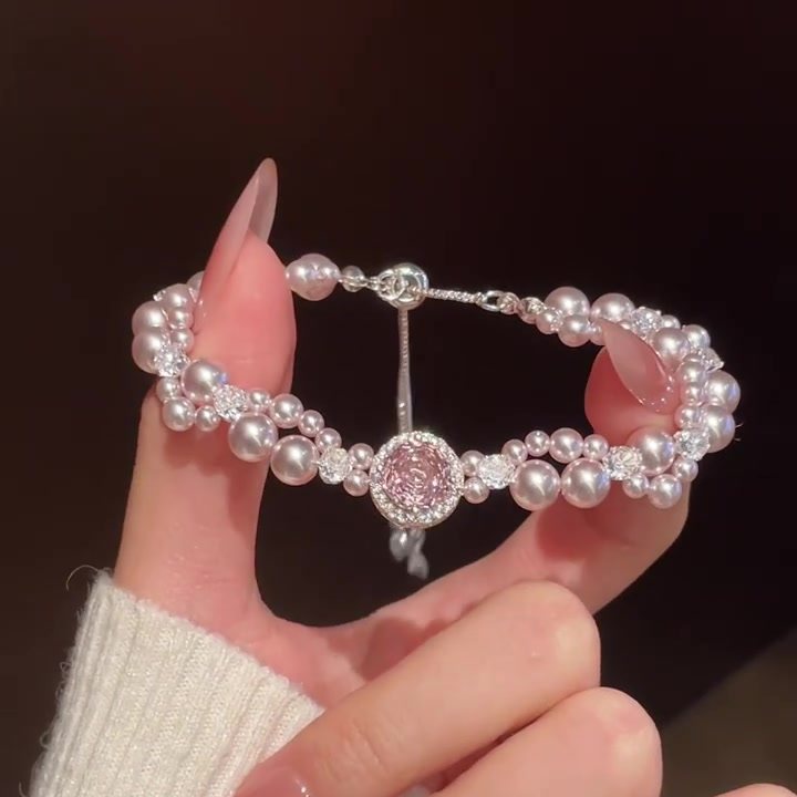 Women's Zircon Pearl Bee Buckle French Vintage Court Bracelets