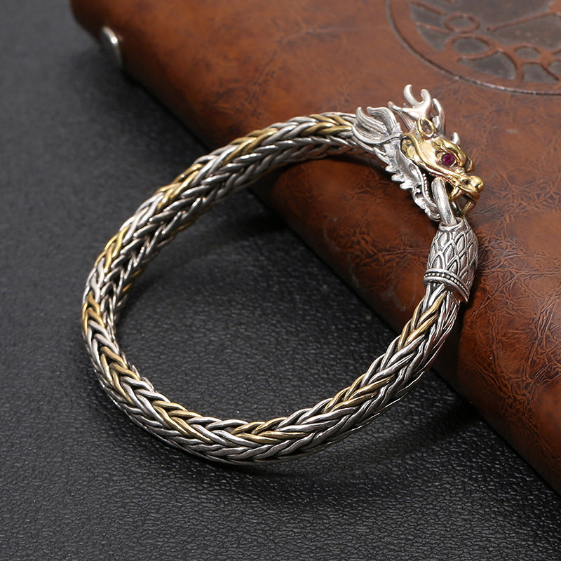 Herren Goldkopf Vintage Craft Thai Silber Armbänder